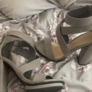 Gray high heels